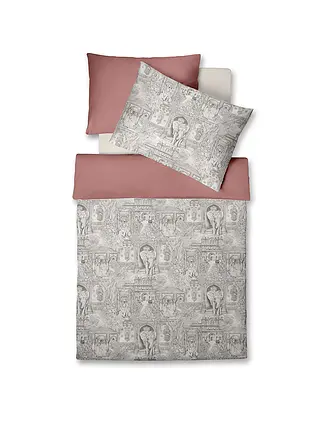 FLEURESSE | Satin Bettwäsche 70x90cm/140x200cm BED ART Indigo | rosa